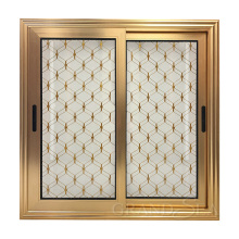 Golden double glazed aluminum windows prices grill design in morocco